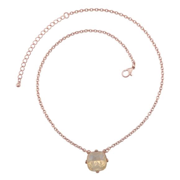 Rain Lemonade Yellow Cushion Cut Crystal on Goldtone Necklace & Earring Set NWT - Picture 3 of 5